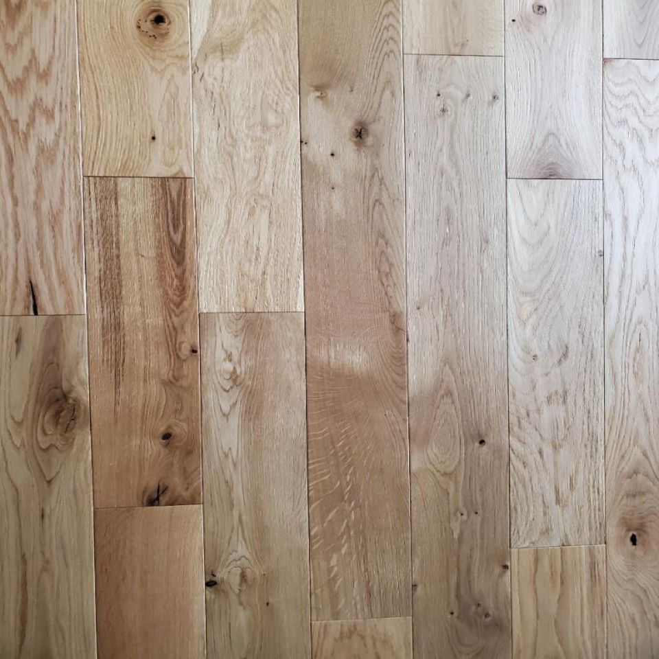 White Oak Wire Brushed 5"x 3/4" Solid Hardwood